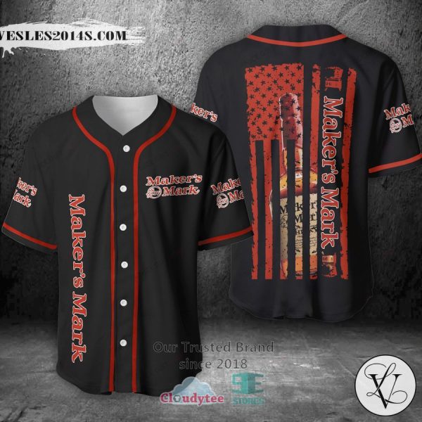 Maker’s Mark United States Flag black orange Baseball Jersey