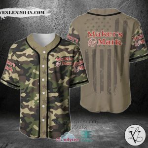 Maker’s Mark United States Flag green camo Baseball Jersey