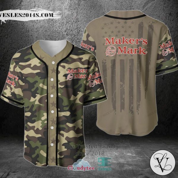 Maker’s Mark United States Flag green camo Baseball Jersey