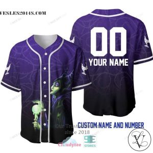Maleficent Personalized Pattern Baseball Jersey Shirt