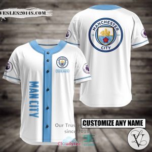 Manchester City Custom Name Baseball Jersey Shirt