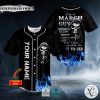 March Guy Blue Fire Skull Custom Baseball Jersey