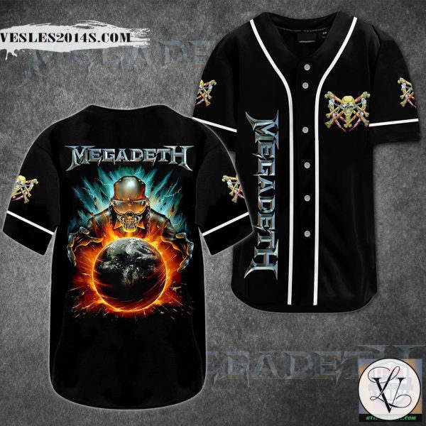 Megadeth Rock Band Baseball Jersey Shirt