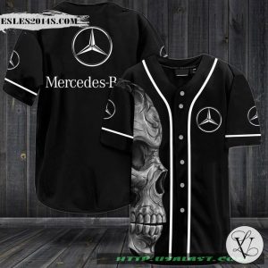 Mercedes Benz Skull Baseball Jersey Shirt
