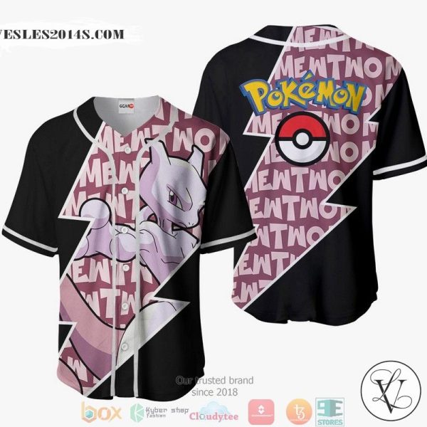 Mewtwo Pokemon Baseball Jersey Shirt