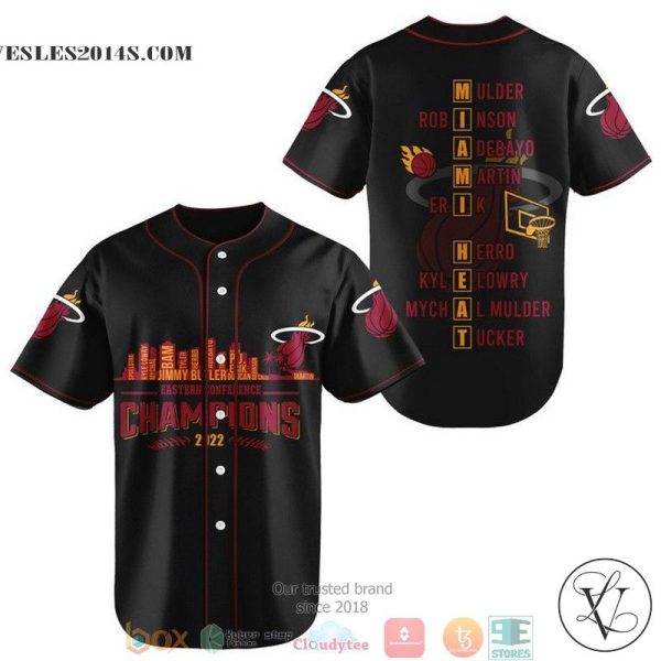 Miami Heat Players name Black Baseball Jersey