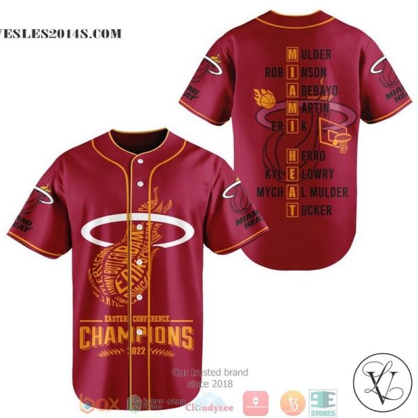 Miami Heat Players name logo Eastern Conference Champions 2022 Baseball Jersey