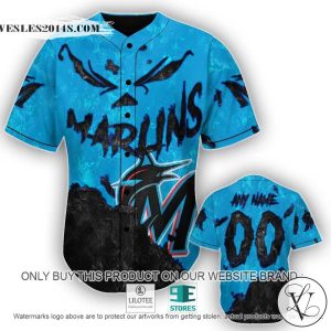 Miami Marlins Blood Personalized Baseball Jersey
