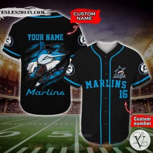 Miami Marlins MLB Personalized Baseball Jersey