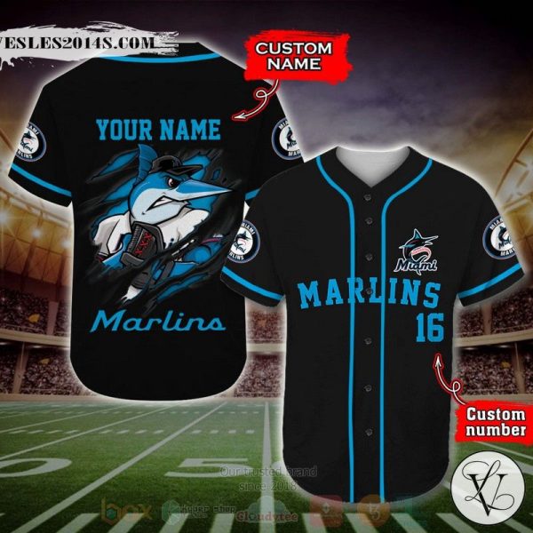 Miami Marlins MLB Personalized Baseball Jersey