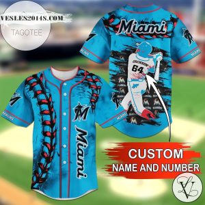Miami Marlins Personalized Name Number Baseball Jersey Shirt – MLB