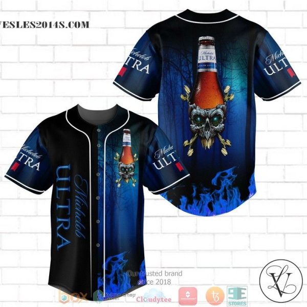 Michelob ULTRA Flame Skull Baseball Jersey