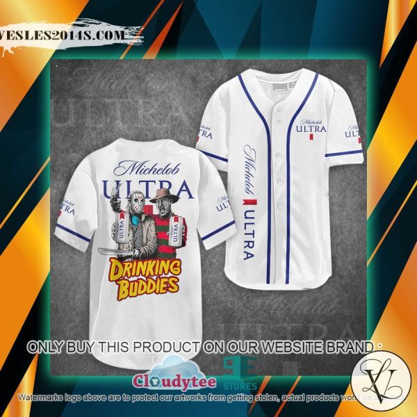 Michelob Ultra Jason Voorhees Freddy Krueger Drinking Buddies Baseball Jersey