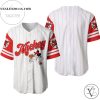 Mickey Mouse All Over Print Pinstripe Baseball Jersey – White