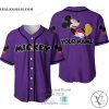 Mickey Mouse Custom Name Purple Color Baseball Jersey Shirt