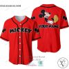 Mickey Mouse Custom Name Red Color Baseball Jersey Shirt