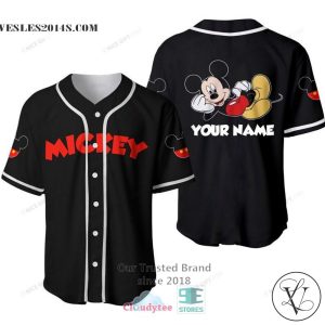 Mickey Mouse Disney Custom Name Black Color Baseball Jersey Shirt