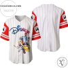 Mickey Mouse & Friends Disney All Over Print Pinstripe Baseball Jersey – White