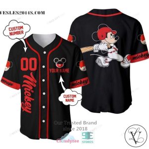 Mickey Mouse Personalized Pattern Color Baseball Jersey Shirt
