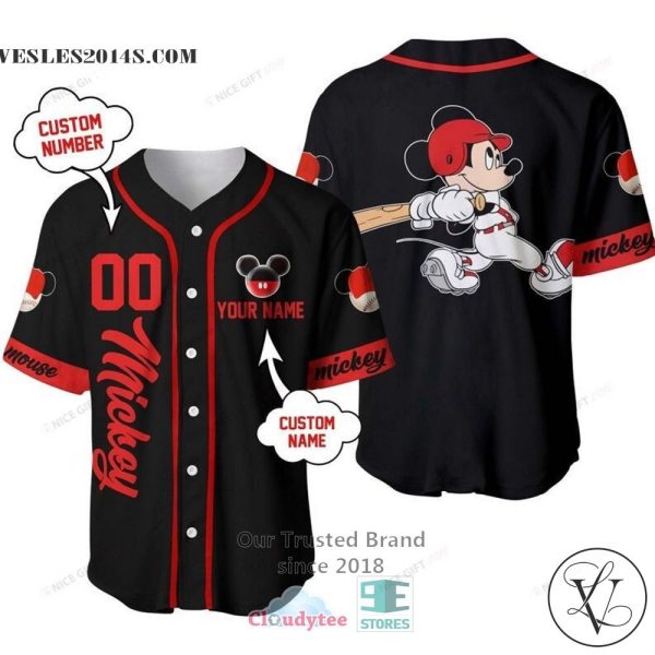 Mickey Mouse Personalized Pattern Color Baseball Jersey Shirt