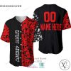 Mickey Mouse Personalized Red Black Baseball Jersey Shirt
