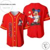 Mickey Mouse Playing Baseball All Over Print Baseball Jersey – Red