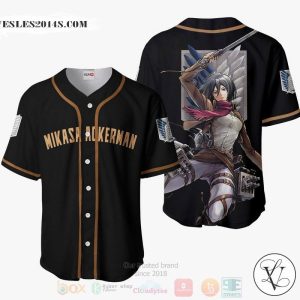 Mikasa Ackerman Attack On Titan Anime Baseball Jersey