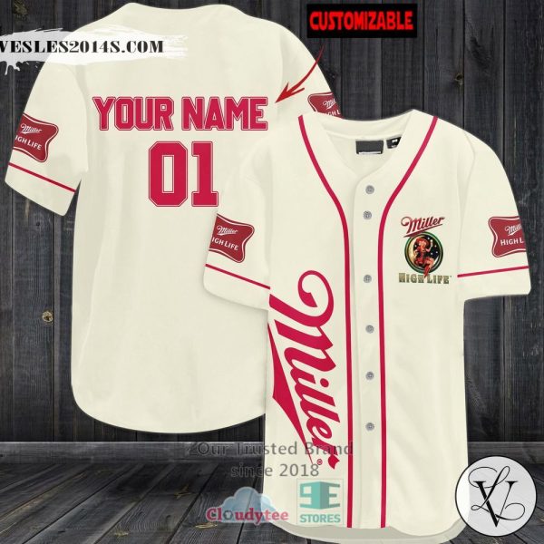 Miller High Life Personalized Baseball Jersey Shirt