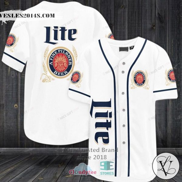 Miller Lite Baseball Jersey Shirt