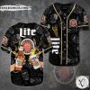 Miller Lite Beer Skull Pattern Baseball Jersey Shirt