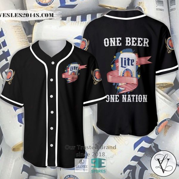 Miller Lite One beer One Nation Baseball Jersey