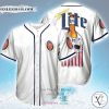 Miller Lite Skull United States Flag White Baseball Jersey