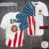 Miller Lite U.S Flag Custom Name Baseball Jersey