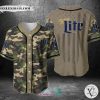 Miller Lite United States Flag green camo Baseball Jersey