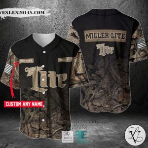 Miller Lite Your Name Hunting Baseball Jersey