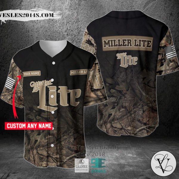 Miller Lite Your Name Hunting Baseball Jersey