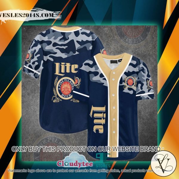 Miller Lite blue camo Baseball Jersey