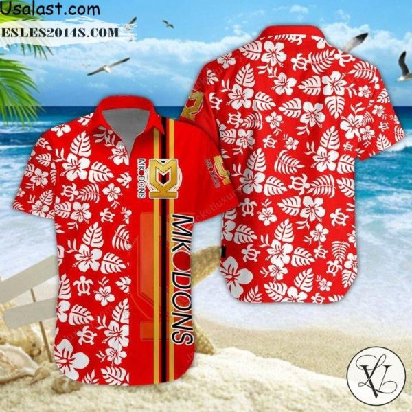 Milton Keynes Dons F.C Tropical Flower Hawaiian Shirt