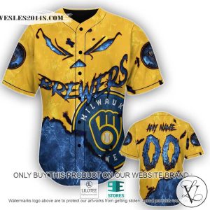 Milwaukee Brewers Blood Personalized Baseball Jersey