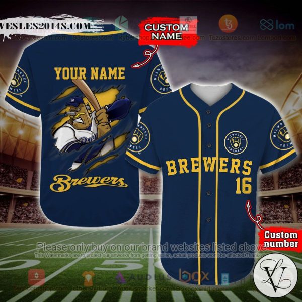 Milwaukee Brewers MLB Custom Baseball Jersey