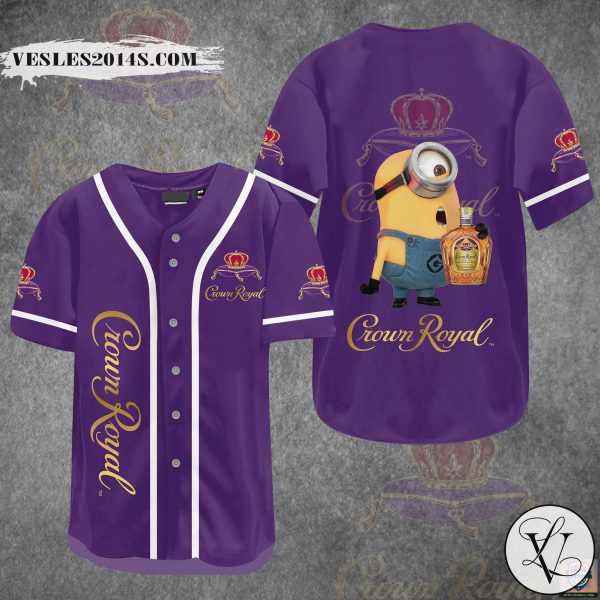 Minions And Crown Royal Baseball Jersey Shirt