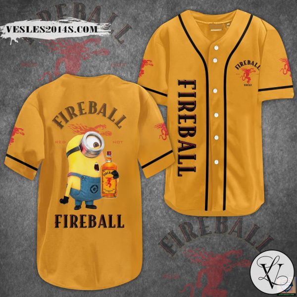 Minions Fireball Whisky Baseball Jersey Shirt