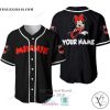 Minnie Mouse Cute Custom Name Black Baseball Jersey Shirt