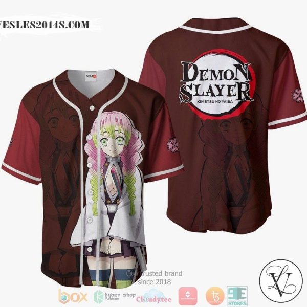 Mitsuri Kanroji Demon Slayer Red Baseball Jersey Shirt