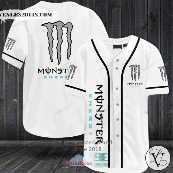 Monster Energy logo white Baseball Jersey