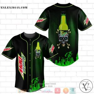 Mountain Dew Flame Skull Baseball Jersey