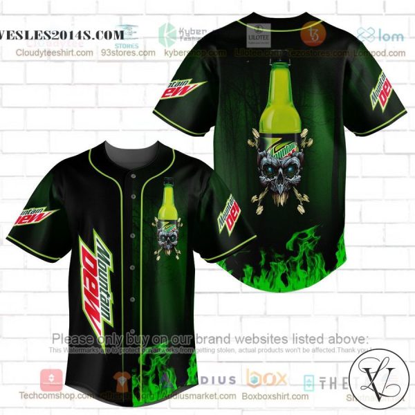 Mountain Dew skull head Baseball Jersey