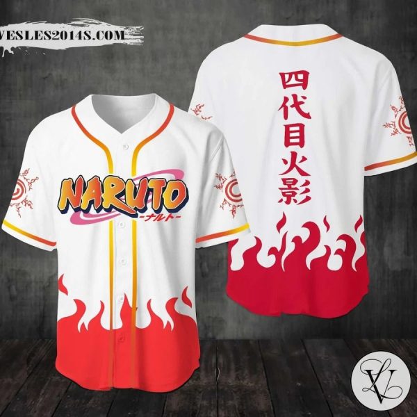 Naruto Konoha Fire of Will Baseball Jersey Shirt