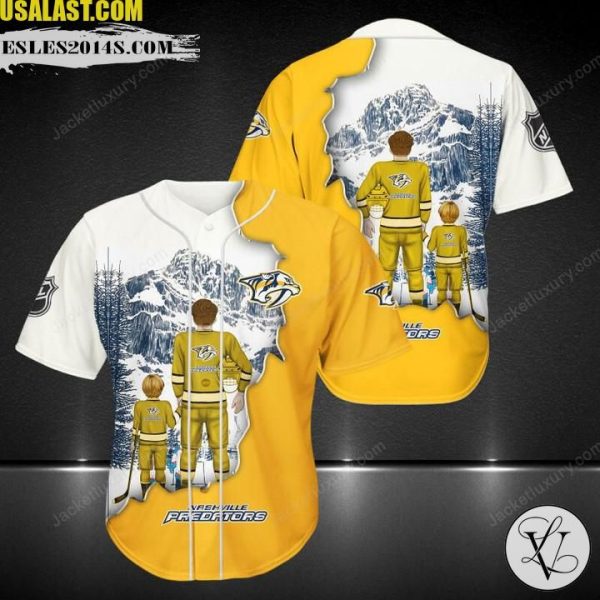 Nashville Predators Father And Son Team Baseball Jersey Shirt