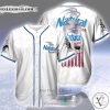 Natural Light Skull United States Flag white Baseball Jersey